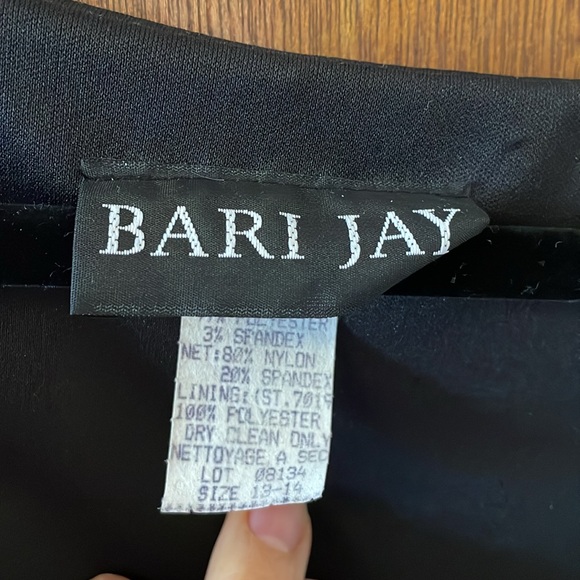 Stunning black floor length gown with mesh and rhinestone detailing. - Picture 3 of 6